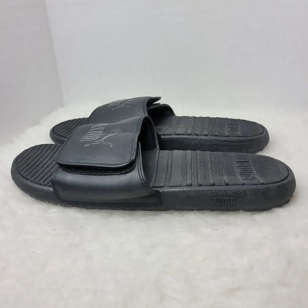 Puma Slides Men's Size 12 Black Comfy Casual Sandals Cushioned EUC